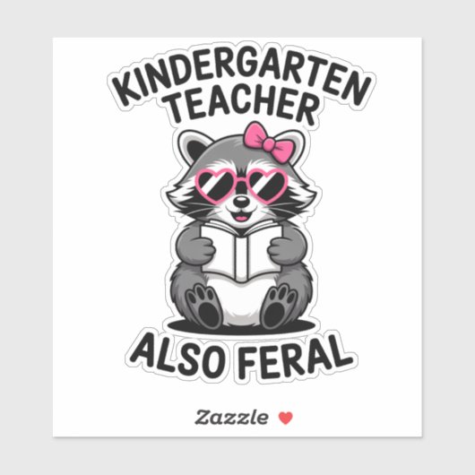 Funny Kindergarten Teacher Raccoon Also Feral シール (シート)