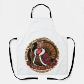 Funny "King of the Table" Thanksgiving Turkey エプロン (正面)