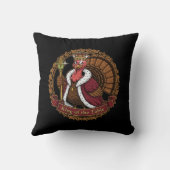 Funny "King of the Table" Thanksgiving Turkey クッション (裏面)