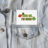 Funny Kiss Me I'm Irish St. Patrick's Day Party 缶バッジ (インサイチュ)
