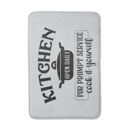 Funny kitchen open word art バスマット (正面縦)