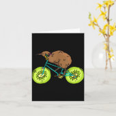 Funny Kiwi Biker Cycling Gift New Zealand カード (黄色い花)