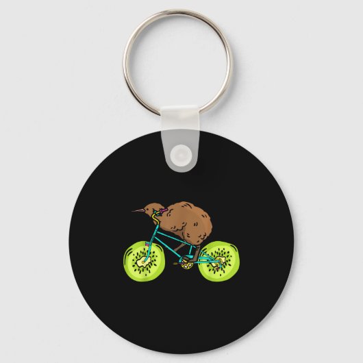 Funny Kiwi Biker Cycling Gift New Zealand キーホルダー (正面)