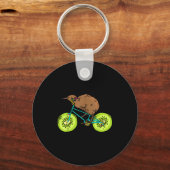 Funny Kiwi Biker Cycling Gift New Zealand キーホルダー (正面)