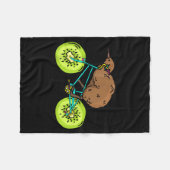 Funny Kiwi Biker Cycling Gift New Zealand フリースブランケット (正面(横))