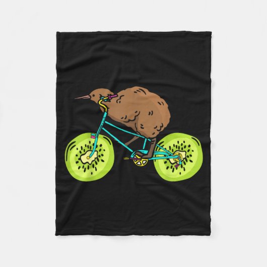 Funny Kiwi Biker Cycling Gift New Zealand フリースブランケット (正面)