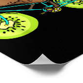 Funny Kiwi Biker Cycling Gift New Zealand  ポスター (角)