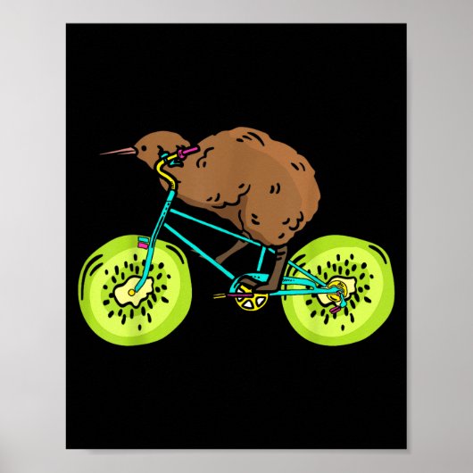 Funny Kiwi Biker Cycling Gift New Zealand  ポスター (正面)