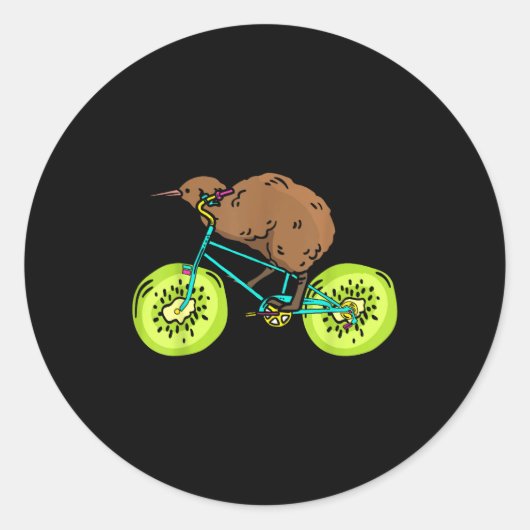 Funny Kiwi Biker Cycling Gift New Zealand  ラウンドシール (正面)