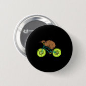 Funny Kiwi Biker Cycling Gift New Zealand  缶バッジ (正面&裏面)