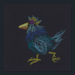 Funny Kiwi Chinese Rooster Year Birthday 24x24 P ポスター<br><div class="desc">Original and funny drawing of a young rooster (maybe a kiwi ?) with colored pencils on black background (painted with gouache). Design on 24"x24" poster. You can easily change size of the design and add texts if you need. Matching postage, greeting card, postcard and more... Perfect for an humorous Happy...</div>