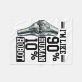 Funny Knee Replacement I'm Like 90% Human 10% Robo フリースブランケット (正面(横))