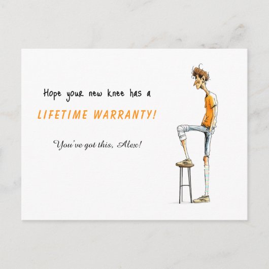 Funny Knee Surgery Get Well Card – Rock This Joint シーズンポストカード (正面)