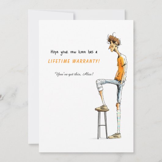 Funny Knee Surgery Get Well Card – Rock This Joint 招待状 (正面)