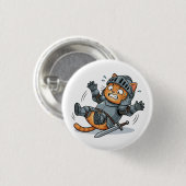 Funny Knight Cat Button 缶バッジ (正面&裏面)