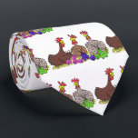 Funny knitting chickens cartoon illustration ネクタイ<br><div class="desc">A happy hens knitting cartoon. Lots of humor for a happy hobby!</div>