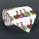 Funny knitting chickens cartoon illustration ネクタイ<br><div class="desc">A happy hens knitting cartoon. Lots of humor for a happy hobby!</div>