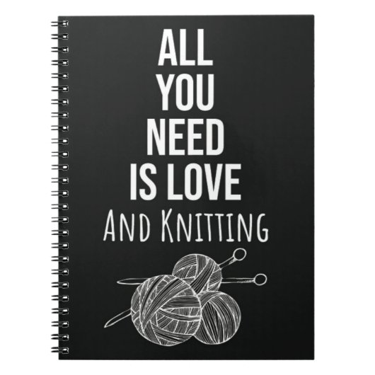 Funny Knitting Gift For Knitter Typography For Her ノートブック (正面)