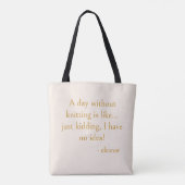 Funny Knitting Quote Personalized Knitter Name  トートバッグ (裏面)