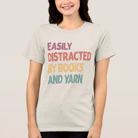 Funny Knitting Shirt – Easily Distracted by Knitti トライブレンドＴシャツ (正面)