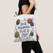 Funny Knitting Tote & Project Bag トートバッグ (クローズアップ)