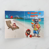 Funny Koala Beach Birthday Card - Let's Party シーズンカード (内部)