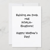Funny Koala Mother’s Day シーズンカード (裏面)