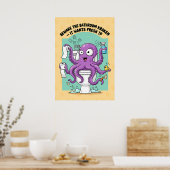 Funny Kraken Bathroom Poster ポスター (キッチン)