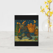 Funny Krampus Gingerbread Night Festive Creepy Hol カード (黄色い花)