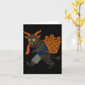 Funny Krampus Gingerbread Yarn Art Creepy Holiday  カード (黄色い花)
