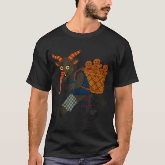 Funny Krampus Gingerbread Yarn Art Creepy Holiday Tシャツ (正面)