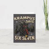 Funny Krampus Says Six Seven 6 7 Meme Christmas Ho カード (正面)