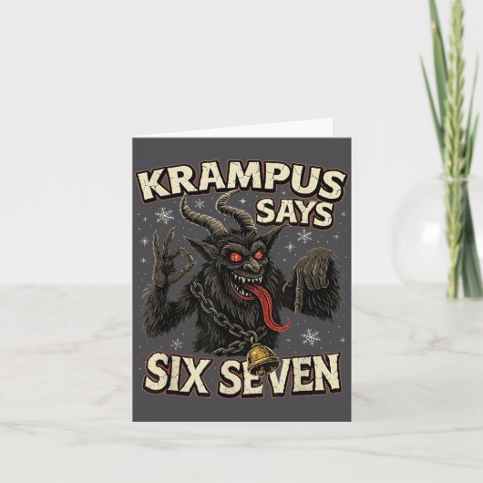 Funny Krampus Says Six Seven 6 7 Meme Christmas Ho カード (正面)