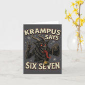 Funny Krampus Says Six Seven 6 7 Meme Christmas Ho カード (黄色い花)