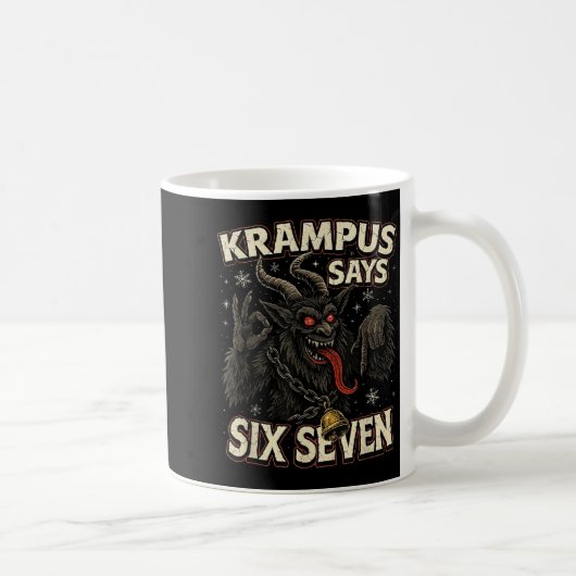 Funny Krampus Says Six Seven 6 7 Meme Christmas Ho コーヒーマグカップ (右)