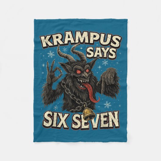 Funny Krampus Says Six Seven 6 7 Meme Christmas Ho フリースブランケット (正面)