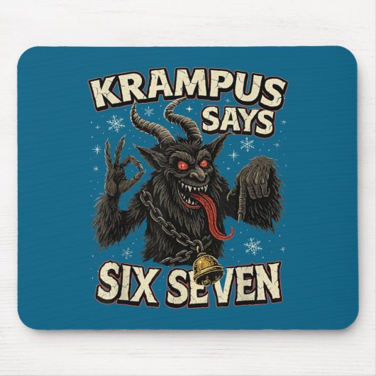 Funny Krampus Says Six Seven 6 7 Meme Christmas Ho マウスパッド (正面)