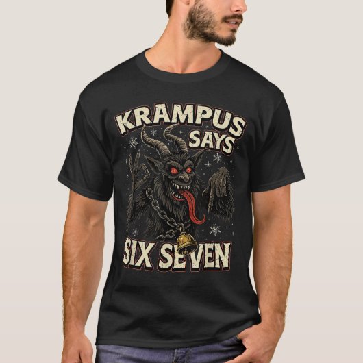 Funny Krampus Says Six Seven 6 7 Meme Christmas Ho Tシャツ (正面)