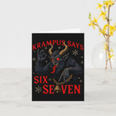 Funny Krampus Says Six Seven 6 7 Meme Christmas Xm カード (黄色い花)