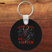 Funny Krampus Says Six Seven 6 7 Meme Christmas Xm キーホルダー (正面)