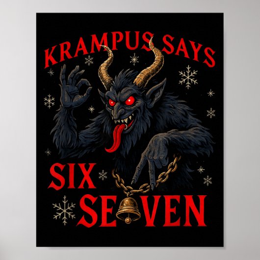 Funny Krampus Says Six Seven 6 7 Meme Christmas Xm ポスター (正面)