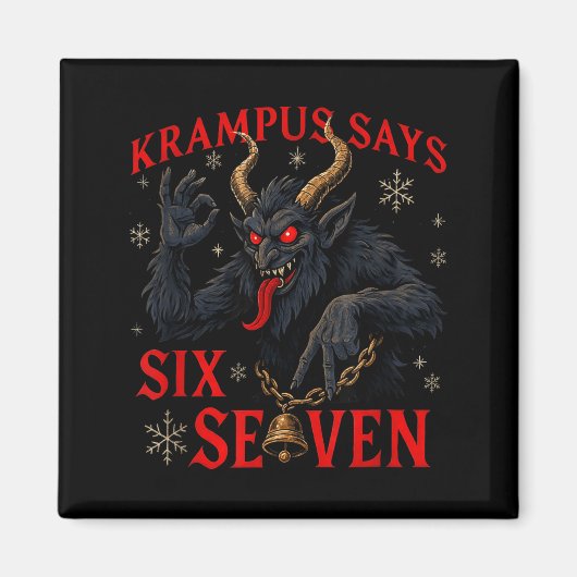 Funny Krampus Says Six Seven 6 7 Meme Christmas Xm マグネット (正面)