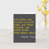 Funny Kung W Movie Quotes - Chicken Go Cluck Cow G カード (黄色い花)