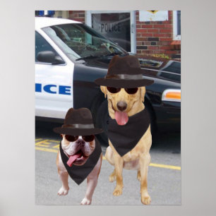 Funny Lab and Bull Dog ポスター