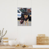 Funny Lab and Bull Dog ポスター (キッチン)