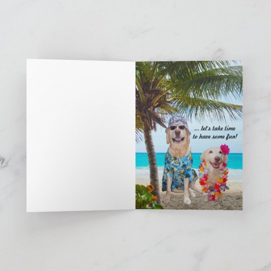 Funny Lab Husband Birthday カード (内部)