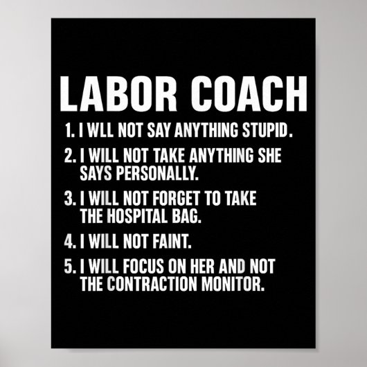 Funny Labor Coach New Mom New Dad Hostal New Baby  ポスター (正面)
