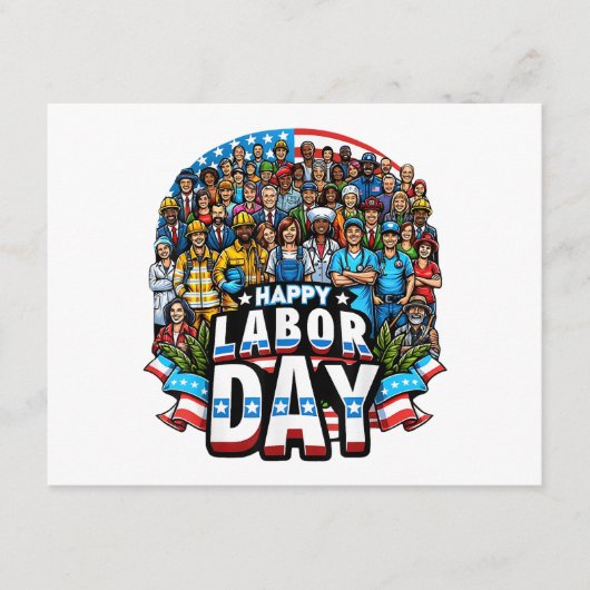 Funny Labor Day Happy American Labor Day エンクロージャーカード (正面)