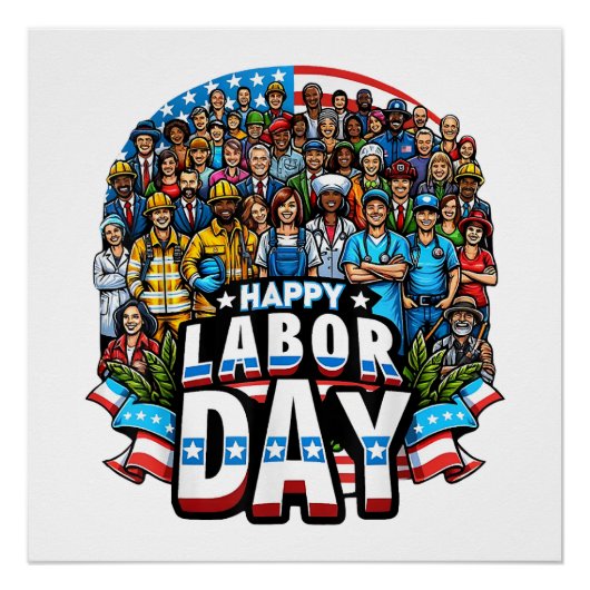 Funny Labor Day Happy American Labor Day ポスター (正面)