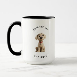 Funny Labrador "Beware of the Ruff"  マグカップ